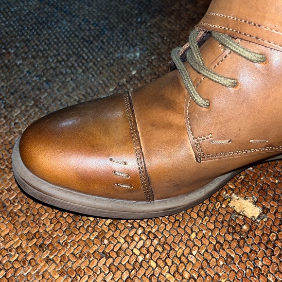 BED/STU by ROAN Tan Napa Leather Deception Wrap Over Combat Boot Women’s Size 6 - Picture 9 of 13